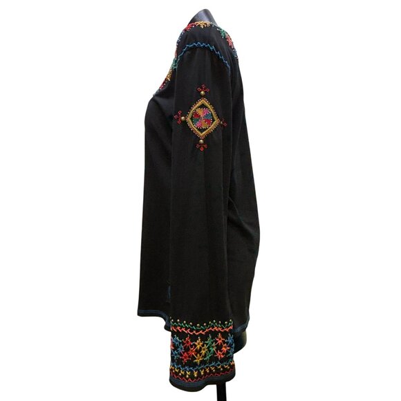 Double D Ranch Blouse Black With Vibrant Multicolor Accents XL - Picture 4 of 6